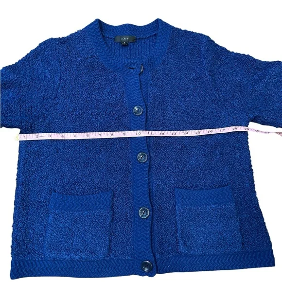 J crew royal blue Tweedy textured cardigan sweater size small lady jacket bw853 - Picture 8 of 8
